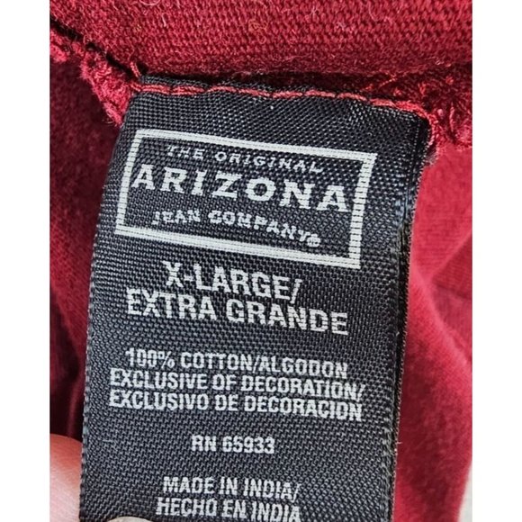 Arizona Henley Shirt Boys XL Burgundy Chinese Dragon Casual‎ Comfort Pullover - Picture 8 of 9